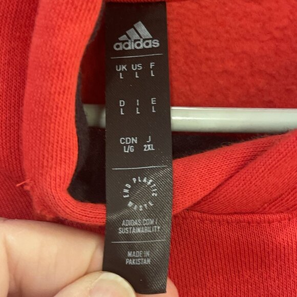 Adidas Patrick Mahomes Hoodie Mens Lg Red Sweatshirt Spell Out + Emblem‎ HT5344 - Picture 7 of 16